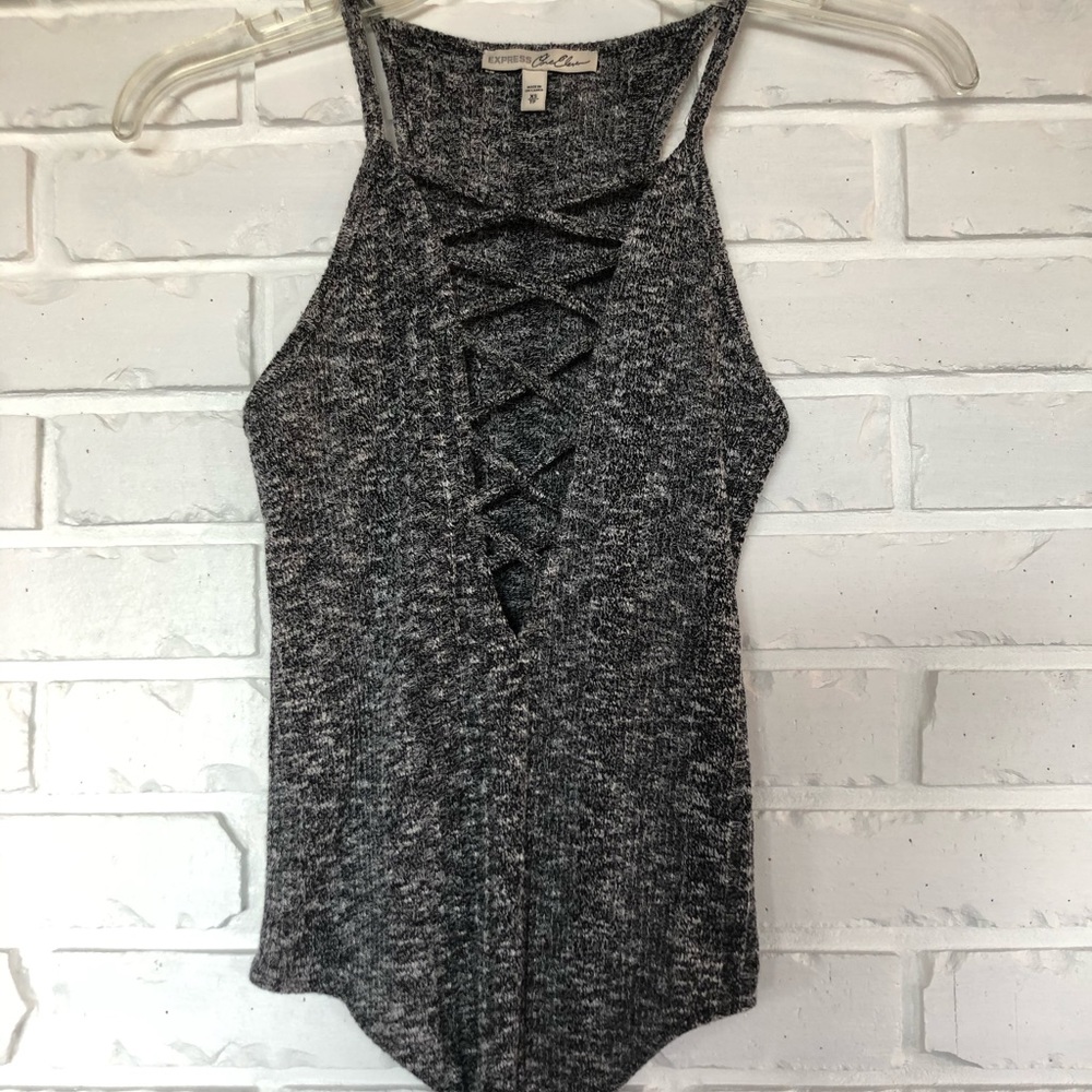XS Express bodysuit, heather gray, worn twice